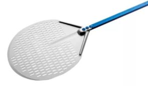 GI METAL A-37F Pala per pizza tonda forata in alluminio anodizzato 36cm/150cm FIX