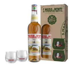 S. MARIA AL MONTE Amaretto giftpack + 2 glazen 70cl